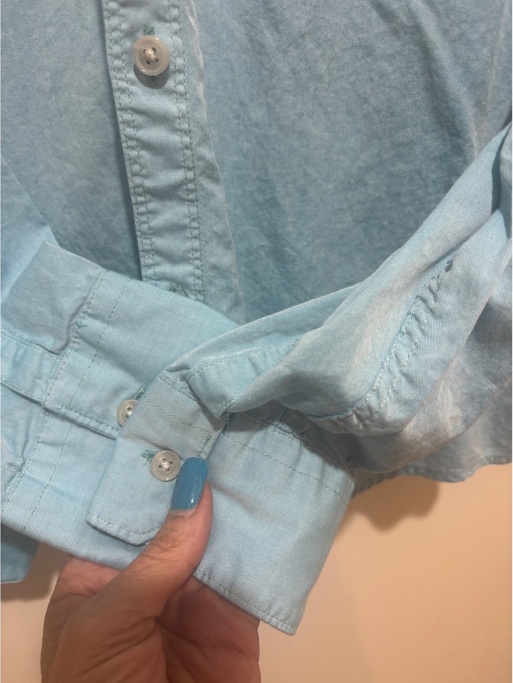 Calvin Klein Jeans Chambray Button Up Shirt Women’s Small Blue Cotton Top - Picture 6 of 8
